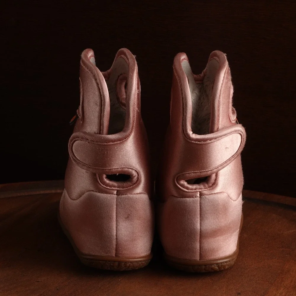 Bogs Boots Toddler Size 6 Pink Faux Fur Washable Casual Winter Waterproof Rain